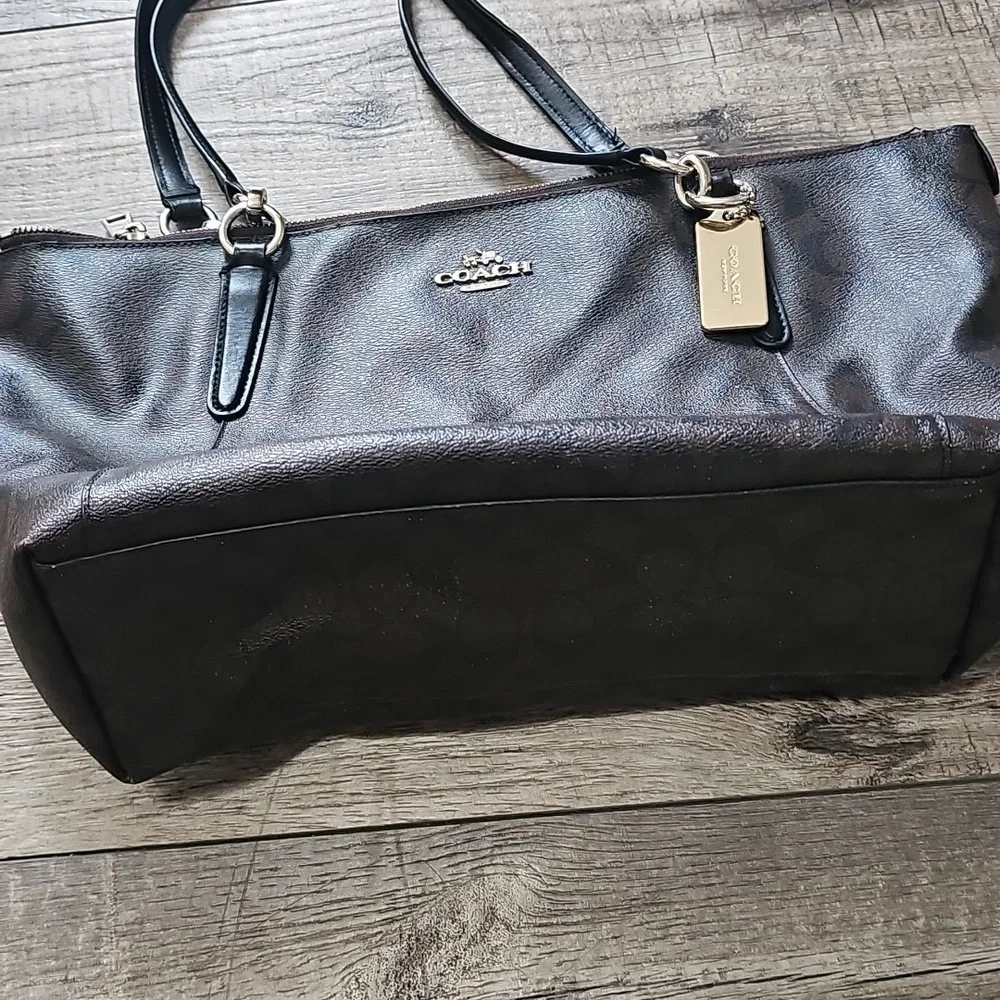 Coach Signature Coated Canvas Leather Ava Tote